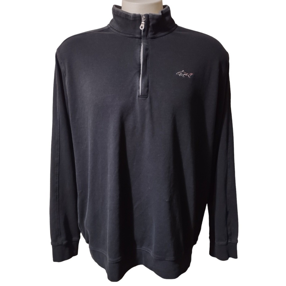 Attack Life Sweater Greg Norman Size XL Men's Active Long Sleeve Blue Shark Logo
